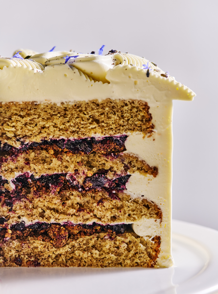 Gâteau au thé Earl Grey et aux bleuets