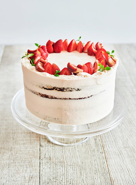 Gâteau fraise-rhubarbe
