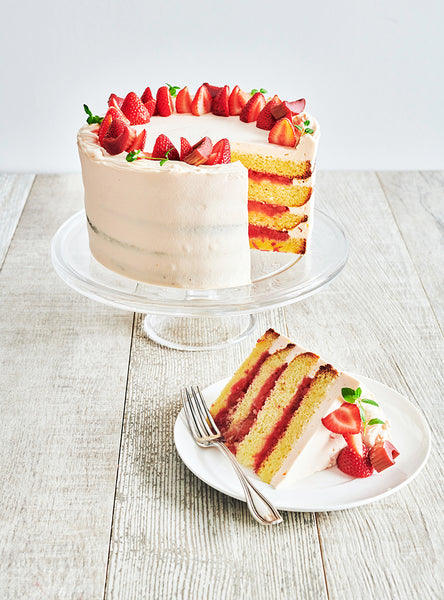 Gâteau fraise-rhubarbe