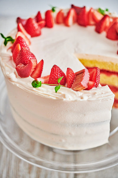 Gâteau fraise-rhubarbe